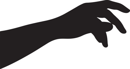 Obraz premium Reaching Gesture: Silhouette of a hand making a reaching gesture, conveying a sense of anticipation, interaction, or reaching for something.