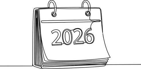 Silhouette One-Line 2026 Calendar Designs.