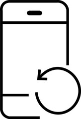 Smartphone vector icon for background graphic design. Modern black vector illustration of mobile gadget in flat style. Phone display with white screen isolated on white background.