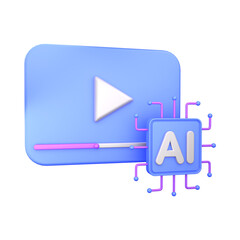 Artificial Intelligence Video Play Button Icon