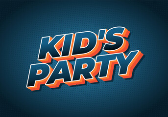 Colorful text design for a kids party, featuring bold typography with playful style