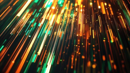 Abstract glowing lines and particles create a dynamic visual representation of data transfer, information flow, and technological connection in a futuristic digital environment