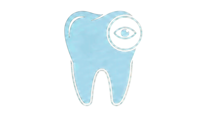 Tooth with Eye Symbol: Dental Health Concept