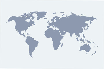 Fototapeta premium Flat Vector Illustration of All Continents in Separate Solid Colors — Modern Minimal Infographic World Map