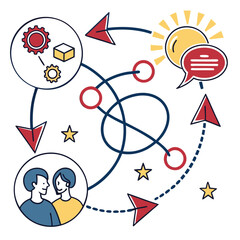 Communication Concept Abstract Symbols  Flat Style (1) Vector Illustration