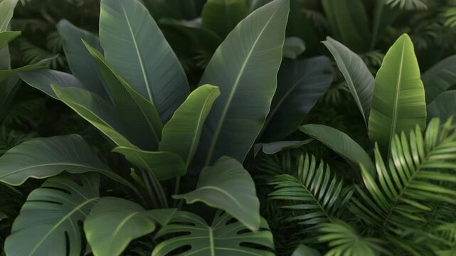 3D Tropical Leaves Background &ndash; Modern Botanical Art