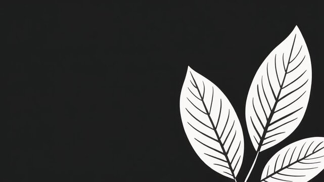 Black and White Leaf Illustration &ndash; Minimal Botanical Art