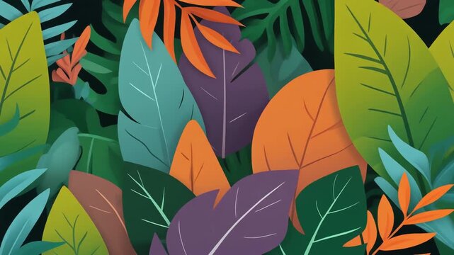 Stylized Jungle Leaves &ndash; Digital Illustration Art