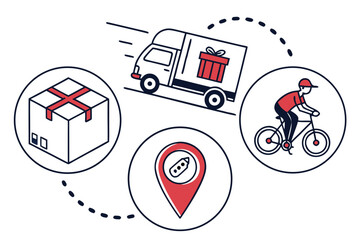 Courier Service Icon Set  No Text  White Backgroun (2) Vector Illustration