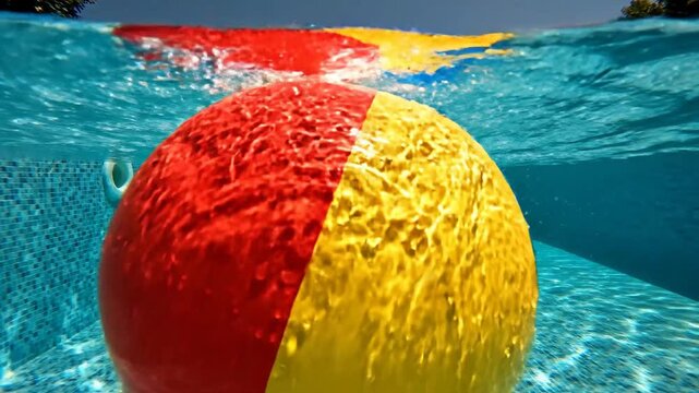 Underwater Beach Ball Fun - A Colorful Dive into Summer.
