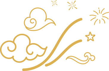 Gold Cloud Spark Trail Decorative Element