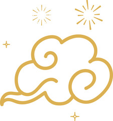 Gold Cloud Curl Shape Decorative Element