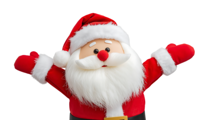 Cheerful Santa Claus Figure Isolated