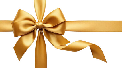 Fototapeta premium Golden Bow and Ribbon on a Transparent Background PNG Image