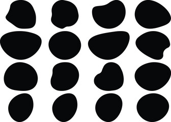 Irregular organic blob shapes collection isolated on white background