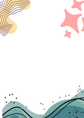 Abstract minimal background with organic fluid shapes, soft pastel colors, and modern wavy lines. Suitable for banner, poster, social media, branding, and creative design projects.