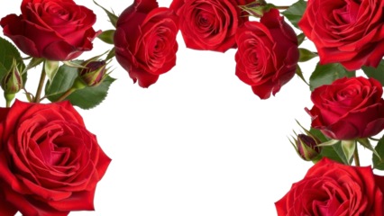 Rose Frame on Transparent Background PNG for Valentine's Projects