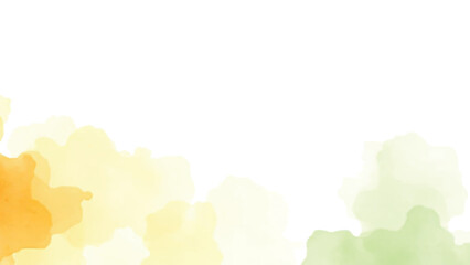 Abstract watercolor texture with orange, yellow, and green paint splashes : Indian republic day banner or poster 