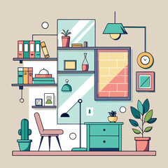 modern living room illustration