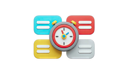 Fototapeta premium Stopwatch with Notes: Time Management Concept
