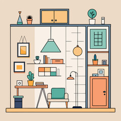 modern living room illustration