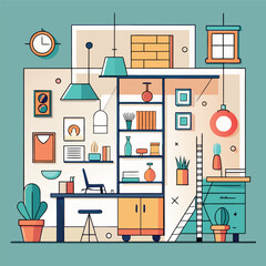 modern living room illustration