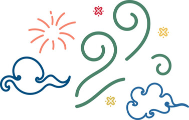 Cloud Curl Spark Decorative Element