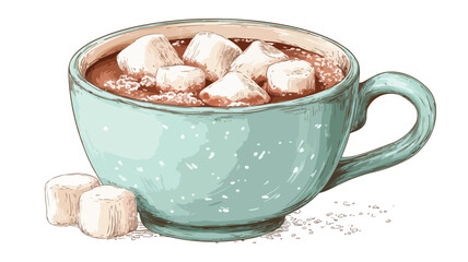 Cozy Vector Illustration of a Hot Chocolate Drink, Perfect for Winter Designs