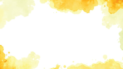 Abstract yellow and orange watercolor frame background with copy space: Indian republic day banner or poster 