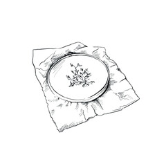 Needlepoint illustration hand drawn in greyscale