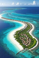 Maldives, blue ocean, heat, free space for text