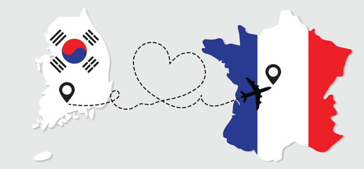 Airplane travel from South Korea to France