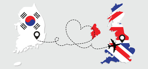 Airplane travel from South Korea to Great Britain