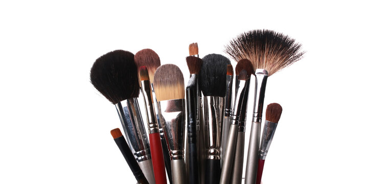 make up brushes isolated on white