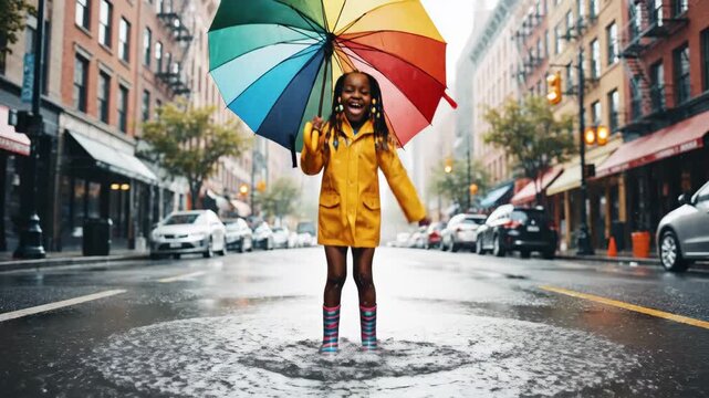 Joyful Rain - A Childs Delightful Puddle Adventure in the City.