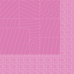 Pink abstract vector pattern with squares and lines creating a soft decorative background for modern design and wallpaper