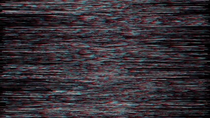 Abstract glitch digital display with horizontal lines in red and blue tones - Powered by Adobe