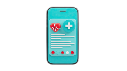 Smartphone with Health App Interface - Digital Healthcare Concept