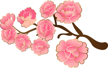 Pink Plum Blossom Branch