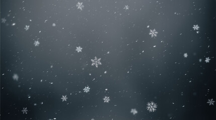Obraz premium Subtle Twirling Snowflakes Winter Background with Soft Low-Contrast Textures, Minimal Design, Calm Festive Atmosphere for Text Overlay
