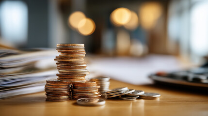 Financial literacy improvement tips visualization heavily defocused background budgeting saving investing credit knowledge learning tools personal finance education decision