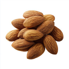 whole raw almonds, Natural Almonds with Brown Skin on White Surface