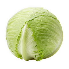 Fototapeta premium Fresh iceberg lettuce isolated on transparent background
