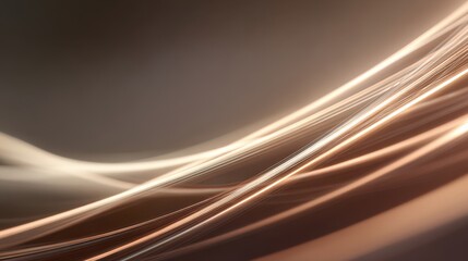 Abstract flowing light trails and glowing lines on a dark background