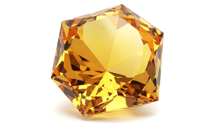 Large yellow diamond gemstone with intricate facets shining brightly