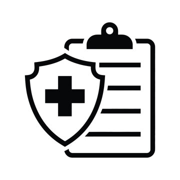 Health Insurance Policy Medical Security Clipboard Icon