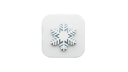 Snowflake Icon on White Background - Winter Concept