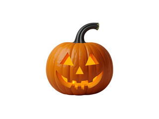 Fototapeta premium Illuminated Jack O Lantern on black background