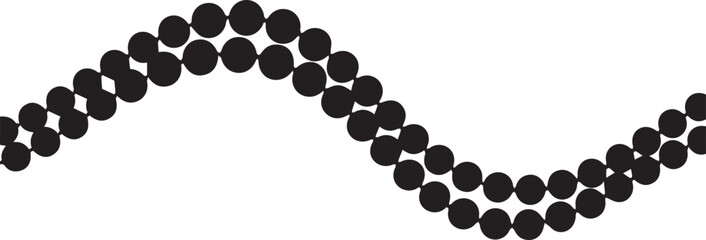 Black beaded garland wavy line decoration