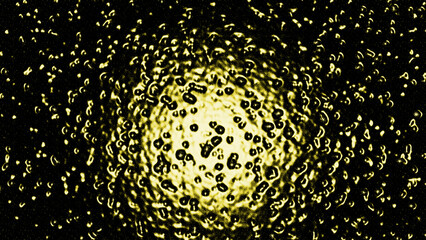 Glowing golden particles forming abstract cosmic light pattern with radiant energy luminous motion and sparkling depth on dark background for futuristic creative visuals